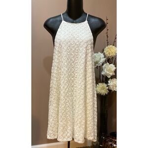 KIMCHI BLUE High Neck Flame Stitch Mini Dress